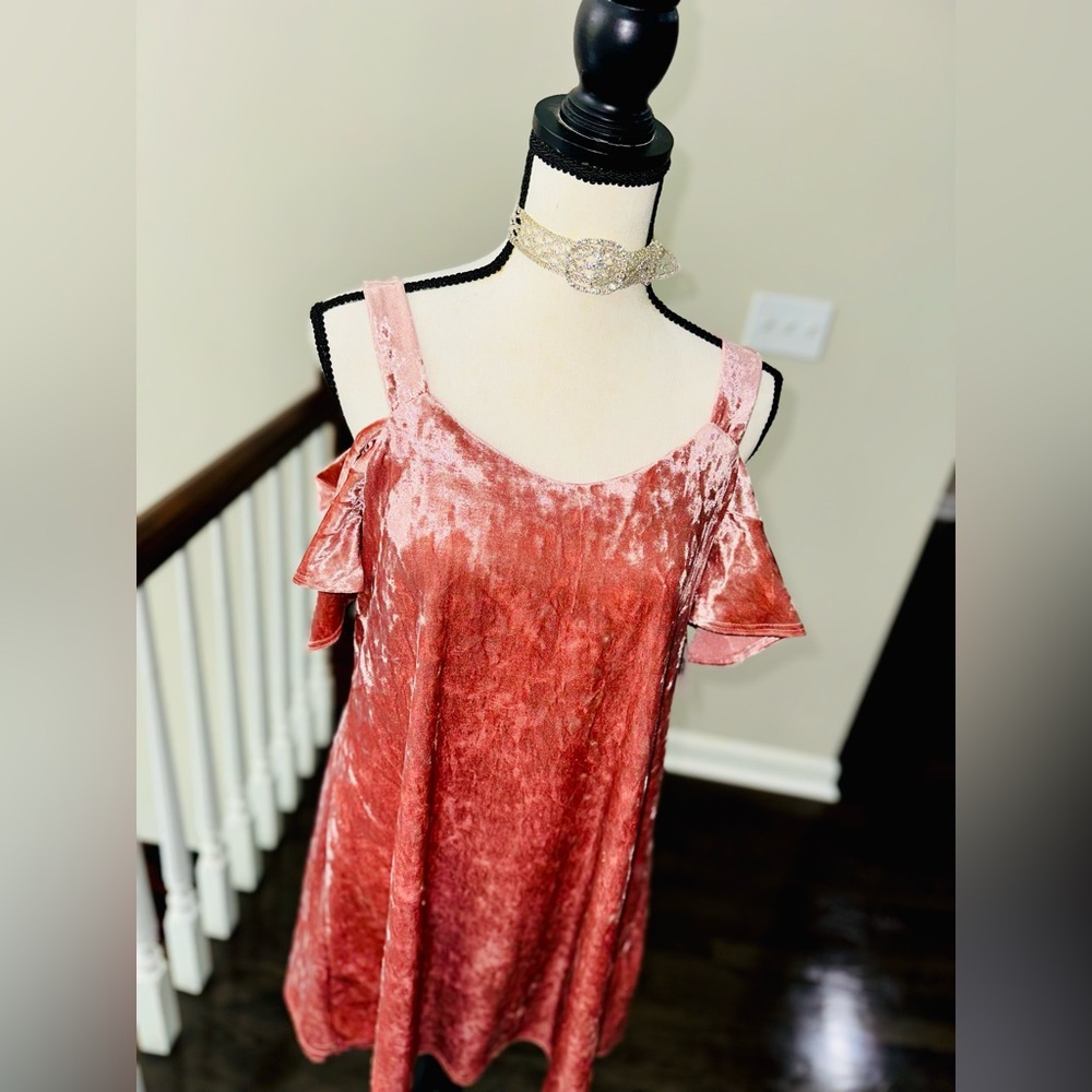 Stunning Mauve Pink MIAMI Brand Velvet Dress Size Small! - Picture 2 of 6